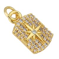 Cubic Zirconia Micro Pave Brass Pendant, gold color plated, micro pave cubic zirconia Approx 2mm 