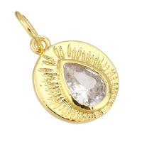 Cubic Zirconia Micro Pave Brass Pendant, gold color plated, micro pave cubic zirconia Approx 4mm 