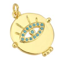 Cubic Zirconia Micro Pave Brass Pendant, gold color plated, micro pave cubic zirconia Approx 2mm 