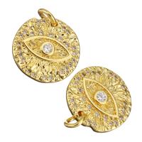 Cubic Zirconia Micro Pave Brass Pendant, gold color plated, micro pave cubic zirconia Approx 2mm 