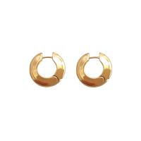 Brass Huggie Hoop Earring, plated, for woman 24mm 