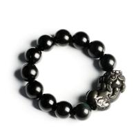 Negro Obsidiana pulsera, Bestia salvaje Fabulous, unisexo & diverso tamaño para la opción, Negro, Vendido por Sarta