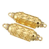 Cubic Zirconia Micro Pave Brass Connector, gold color plated & micro pave cubic zirconia Approx 1mm 