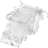 Gauze Drawstring Bag, silver accent 