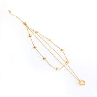 Stainless Steel Jewelry Necklace, with 1.97inch extender chain, Heart, gold color plated, for woman Approx 17.72 Inch 