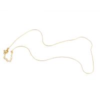 laiton collier de chaîne, Plaqué d'or, unisexe, doré cm, Vendu par PC