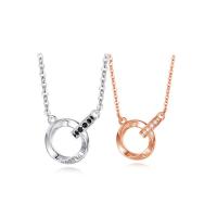 Paar Schmuck Halskette, 925er Sterling Silber, mit Verlängerungskettchen von 1.97, platiniert, Modeschmuck & verschiedene Stile für Wahl & für Frau & mit kubischem Zirkonia, keine, verkauft von PC