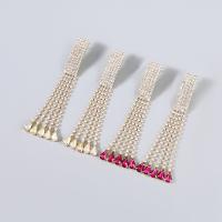 Fashion Fringe Earrings, Zinc Alloy, fashion jewelry & for woman & with rhinestone 