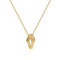 Collier de bijoux de titane, Acier titane, avec 2.48 inch chaînes de rallonge, Placage de couleur d'or, pavé de micro zircon & pour femme, 15mm Environ 14.97 pouce, Vendu par PC