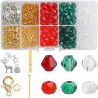 Crystal DIY Bracelet Set, with Zinc Alloy, Christmas Design, multi-colored, 8mm 