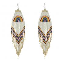 Seedbead Tassel Earring, handmade, for woman 