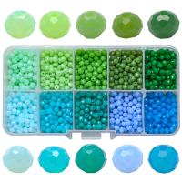 Glass Beads, with Plastic Box, DIY & faceted, 4mm 