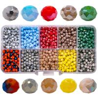 Glass Beads, with Plastic Box, DIY & faceted 4mm 