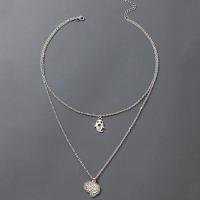 Zinc Alloy Necklace, Unisex & Halloween Jewelry Gift & enamel, silver color .2 cm 