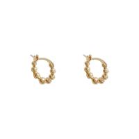 Brass Huggie Hoop Earring, real gold plated, fashion jewelry & for woman 