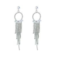 Fashion Fringe Earrings, Rhinestone, with Zinc Alloy, plated, for woman 