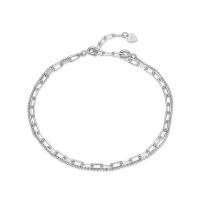 Sterlingsilber- Kettenarmband-, 925er Sterling Silber, plattiert, für Frau, Silberfarbe, Länge:18 cm, verkauft von PC