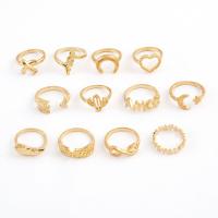 Zink-Legierung Ring Set, Zinklegierung, 12 Stück & Modeschmuck & für Frau, keine, verkauft von setzen