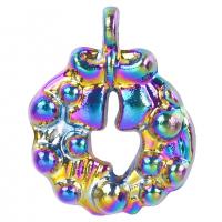 Zinc Alloy Christmas Pendants, Christmas Wreath, colorful plated, fashion jewelry, multi-colored cm 