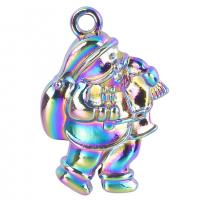 Zinc Alloy Christmas Pendants, Santa Claus, colorful plated, fashion jewelry, multi-colored cm 