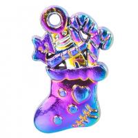 Zinc Alloy Christmas Pendants, Christmas Sock, colorful plated, fashion jewelry, multi-colored cm 