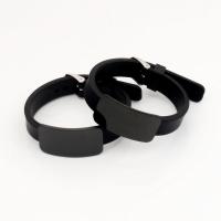 Joyería pulseras de silicona, pistola de color negro chapado, para hombre, Negro, longitud:aproximado 9.64 Inch, Vendido por UD