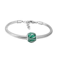 Edelstahl Europa Armbänder, 316 Edelstahl, unisex, Silberfarbe, Länge:7.5 ZollInch, verkauft von PC