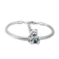 Edelstahl Europa Armbänder, 316 Edelstahl, unisex, Silberfarbe, Länge:7.5 ZollInch, verkauft von PC