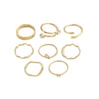 Zink-Legierung Ring Set, Zinklegierung, Modeschmuck & für Frau & mit Strass, goldfarben, verkauft von setzen