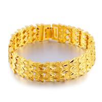 Messing-Armbänder, Messing, goldfarben plattiert, Modeschmuck, goldfarben, 200x15mm, verkauft von PC