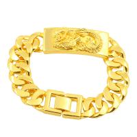 Messing-Armbänder, Messing, goldfarben plattiert, Modeschmuck, goldfarben, 200mm, verkauft von PC