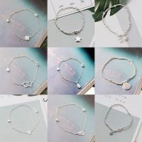 Brass Bracelets, thick 925 sterling silver plated, random style & fashion jewelry & for woman .3-7.08 Inch 