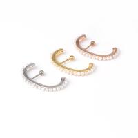 Edelstahl Ohrpiercing Schmuck, mit Kunststoff Perlen, plattiert, Modeschmuck, keine, 0.8mm,6mm,3mm, verkauft von PC