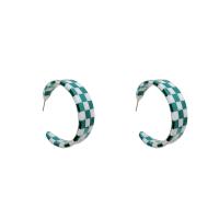 Acrylic Stud Earring, Letter C, Korean style & for woman 