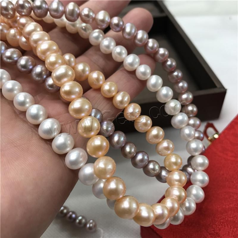 Round Cultured Freshwater Pearl Beads, different size for choice, more colors for choice, Length:Approx 15 Inch, Sold By Strand