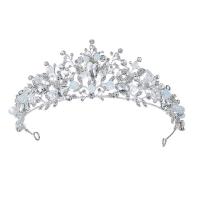 Bridal Tiaras, Zinc Alloy, with Crystal, plated, for woman & with rhinestone & hollow 