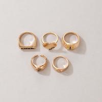 Zink-Legierung Ring Set, Zinklegierung, Fingerring, goldfarben plattiert, 5 Stück & Modeschmuck & Emaille, goldfarben, verkauft von setzen