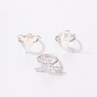 Zinc Alloy Jewelry Set, finger ring, Ghost, silver color plated, three pieces & fashion jewelry, silver color 