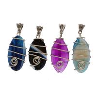 Agate Brass Pendants, with Agate 