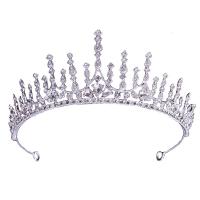 Bridal Tiaras, Zinc Alloy, silver color plated, for woman & with rhinestone & hollow 