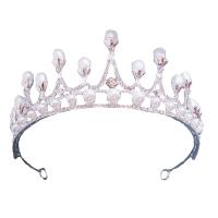 Bridal Tiaras, Zinc Alloy, with Plastic Pearl, plated, for woman & with rhinestone & hollow 