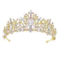 Bridal Tiaras, Zinc Alloy, with Crystal, plated, for woman & with rhinestone & hollow 