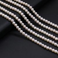 Round Cultured Freshwater Pearl Beads, DIY, white, 4-5mm cm 