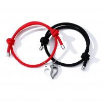 Pulseras para Parejas, aleación de zinc, con Cordón de cera, Delfín, chapado, 2 piezas & con magnético & ajustable & para la pareja, más colores para la opción, 65-80mm, Vendido por Set