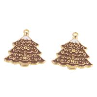 Zinc Alloy Christmas Pendants, Tree, enamel, mixed colors 