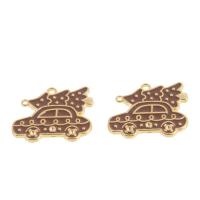 Zinc Alloy Enamel Pendants, brown 