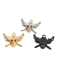 Zinc Alloy Rhinestone Pendants, Skull, with rhinestone 