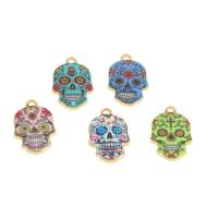 Colgantes de Aleación de Zinc en Forma Calavera, con resina, más colores para la opción, 22x14x2mm, 100PCs/Bolsa, Vendido por Bolsa