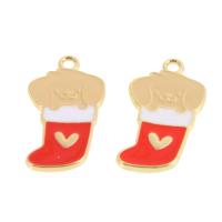 Zinc Alloy Enamel Pendants, Socks, mixed colors 