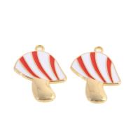 Zinc Alloy Enamel Pendants, mushroom, mixed colors 